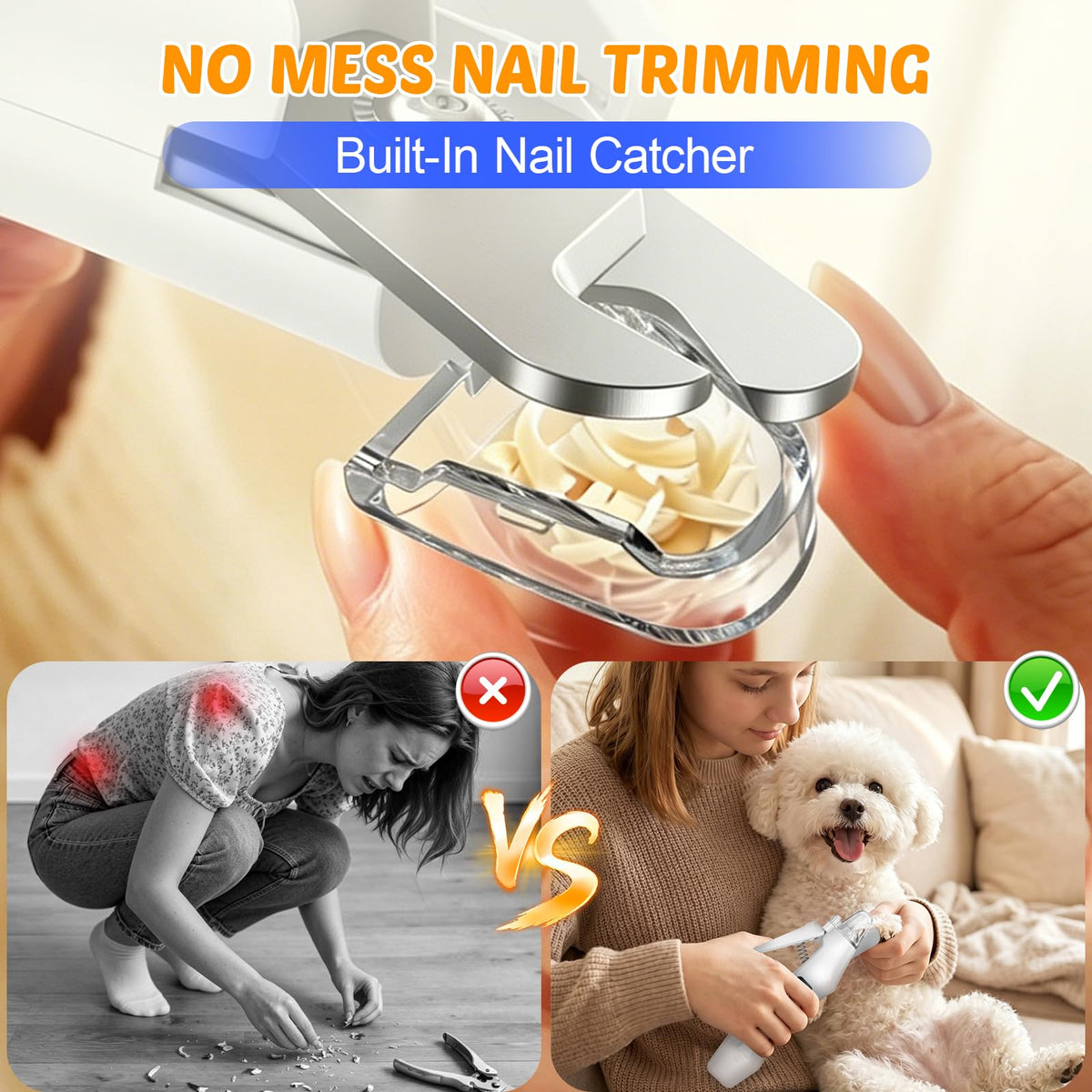 2-in-1 Dog Cat Nail Clippers and Grinder with Light G393