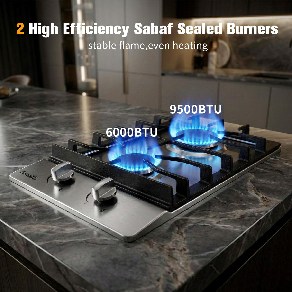 12 Inch 2 Burners Stainless Steel Gas Cooktop F123