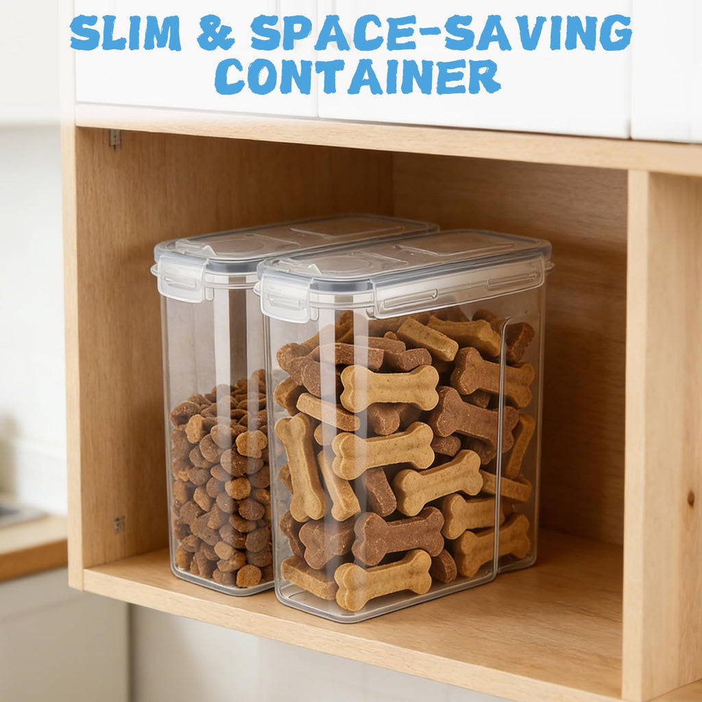 2 Pack Airtight Pet Food Storage Container with Lid, Scoop and Measuring Cup M5368