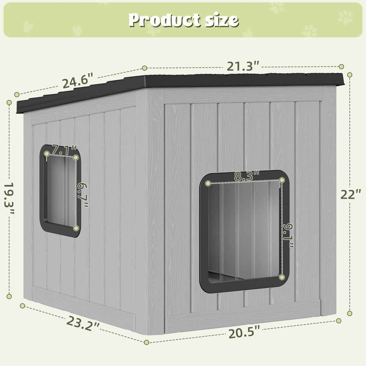 Weatherproof Outdoor Cat House with Air Holes Z22598