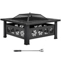 32 Inch Square Wood Burning Fire Pit Table B53064