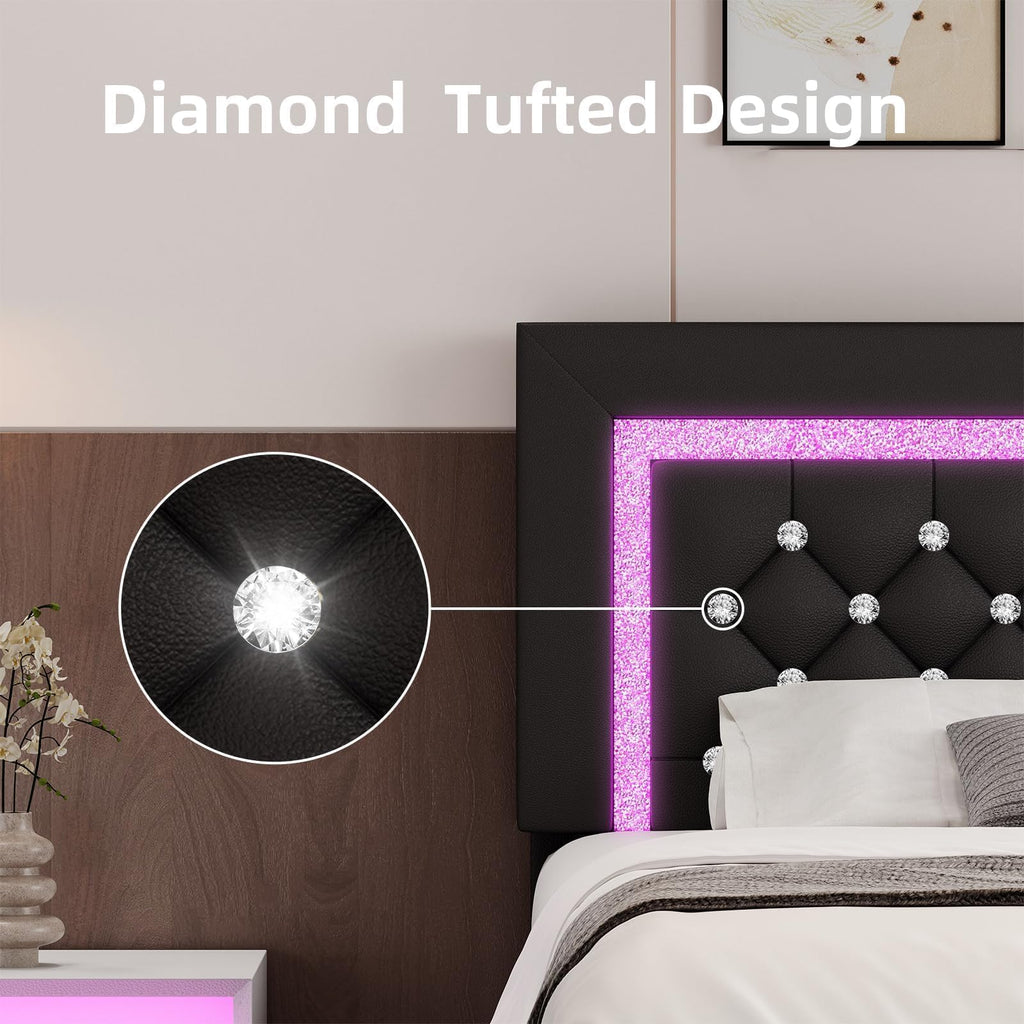 Twin Bed Frame with LED Lights F68096