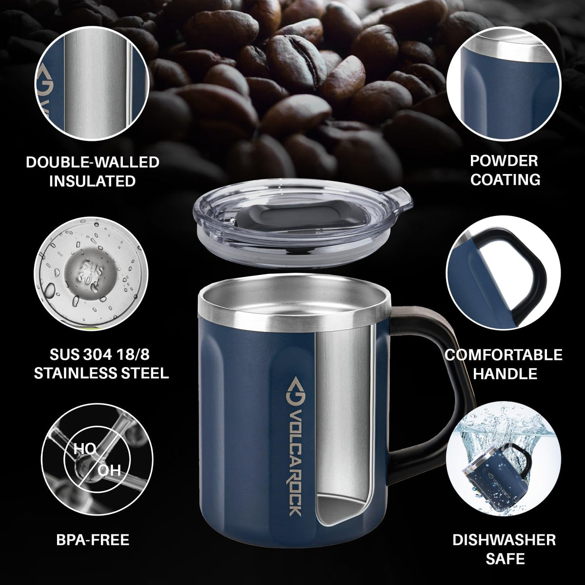 16 oz Stainless Steel Insulated Travel Mug Tumbler W507154
