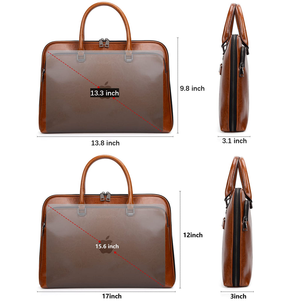 Genuine Leather Laptop Messenger Bag 13.3 15.6 inch D46403