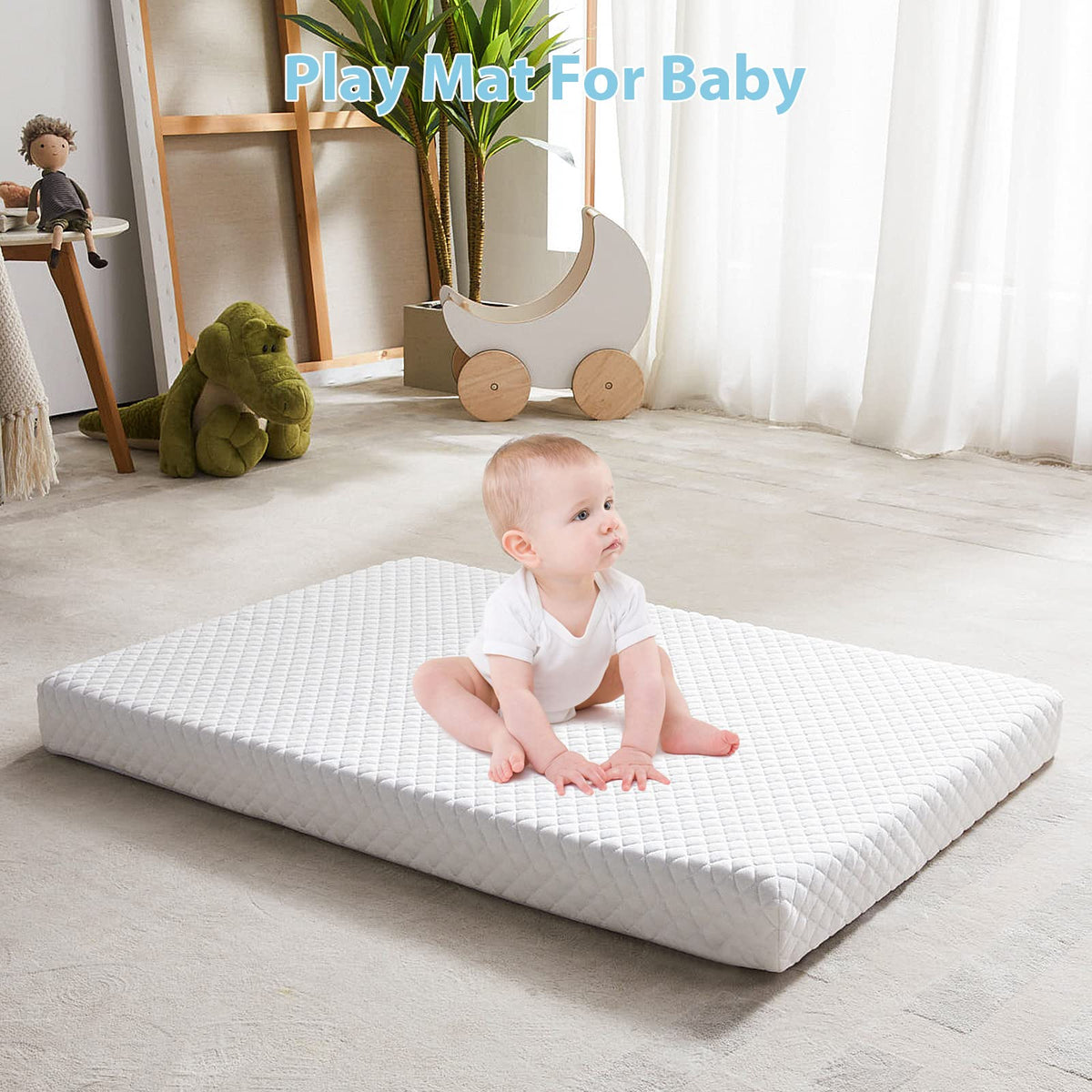 3" Waterproof Memory Foam Pack and Play Mattress White E18466