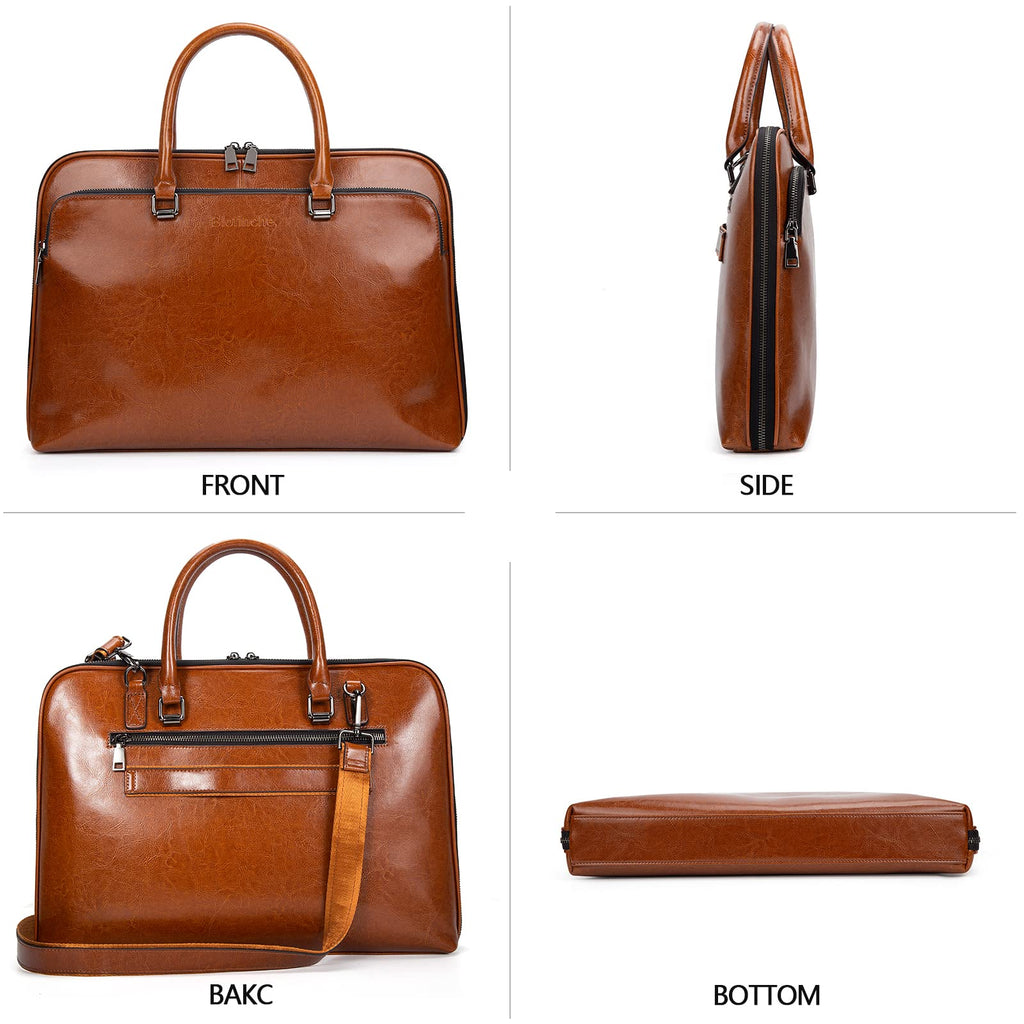 Genuine Leather Laptop Messenger Bag 13.3 15.6 inch D46403