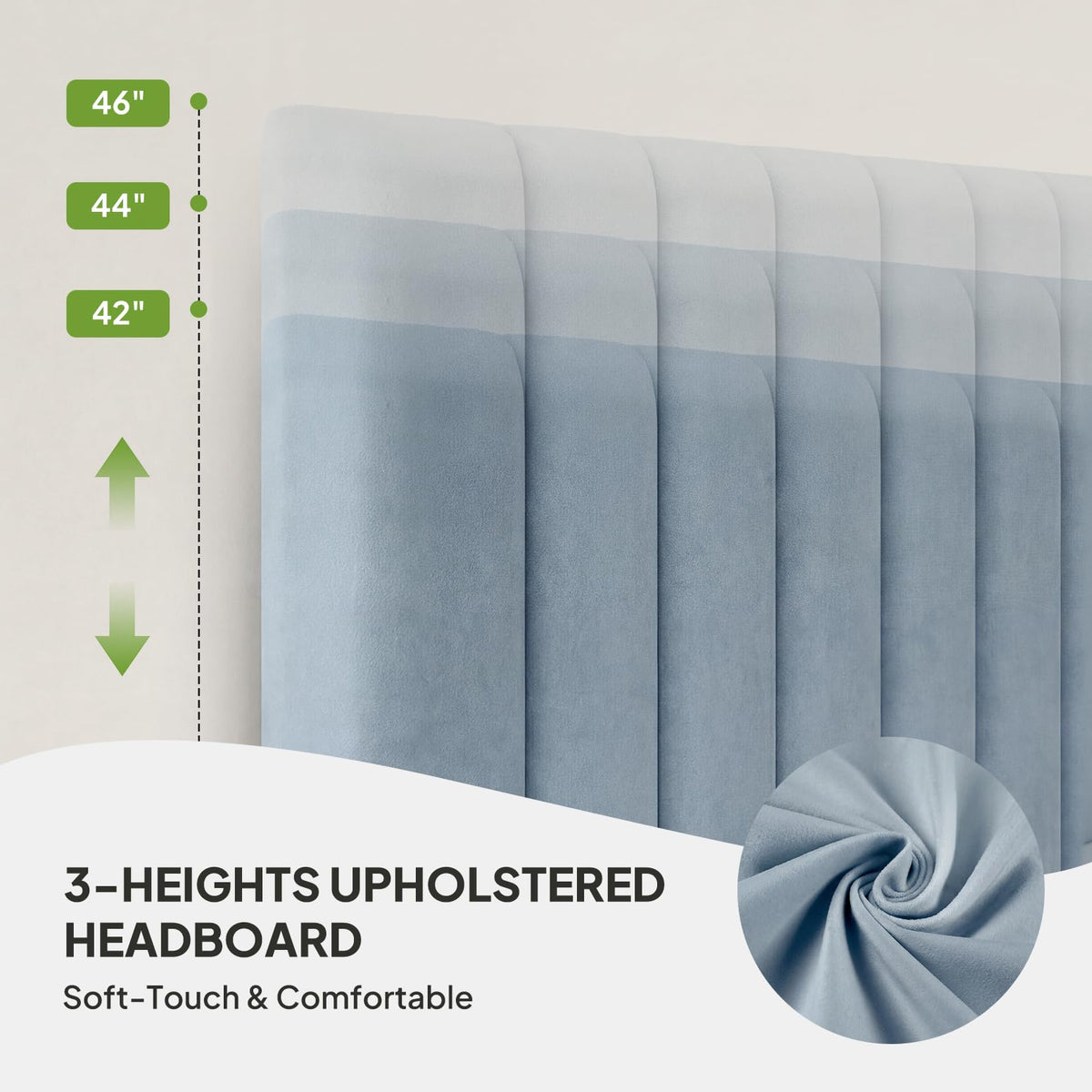 Full Size Blue Velvet Upholstered Bed Frame Z99982