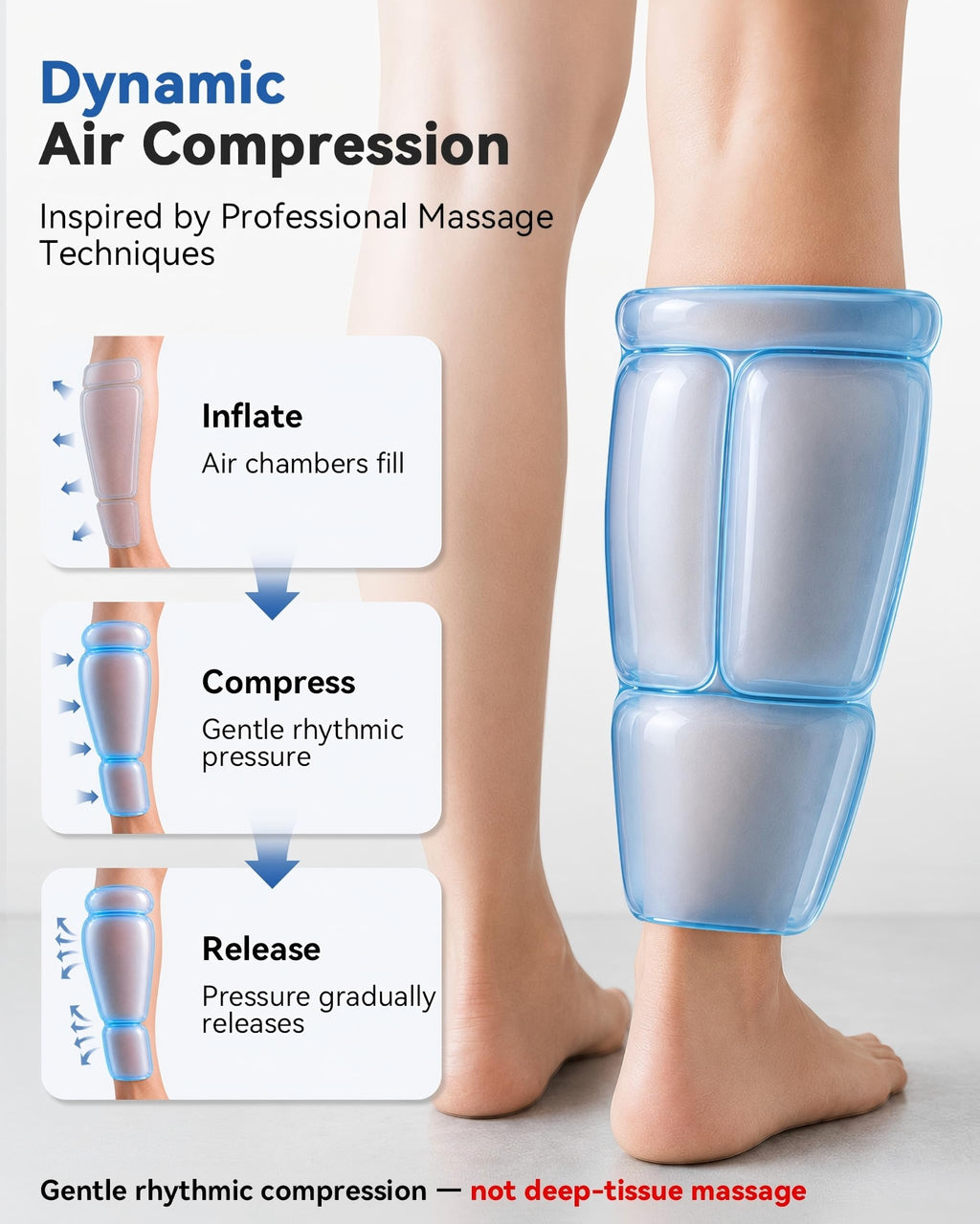 Cordless Rechargeable Leg Compression Massager B934103