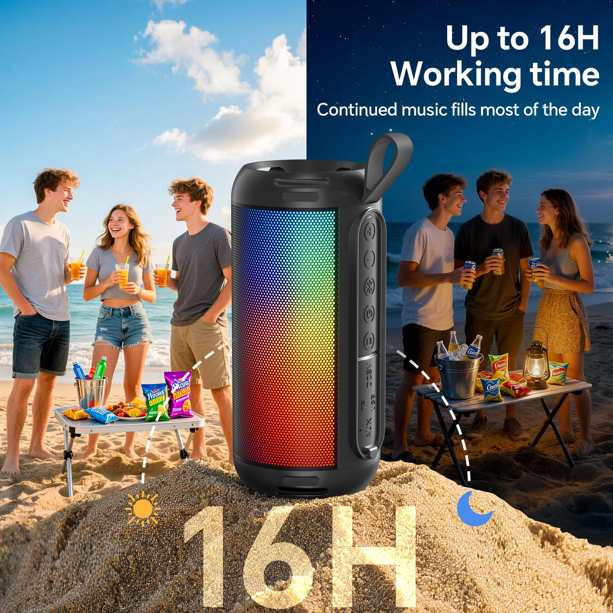 Bluetooth Speaker Wireless 26W Portable IPX5 Waterproof Black M5232