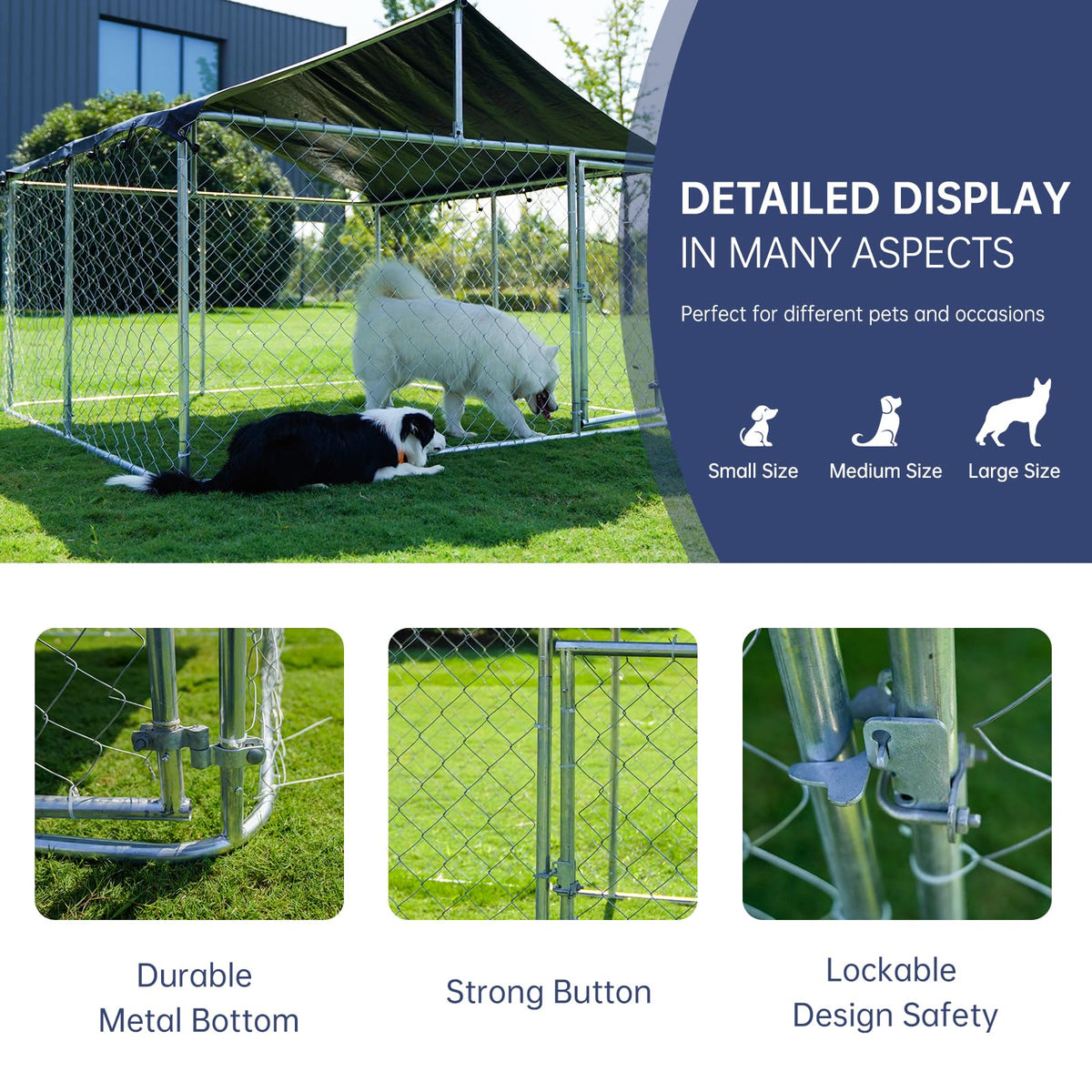 6.56'x 6.56' Heavy Duty Mesh Dog Kennel M531457