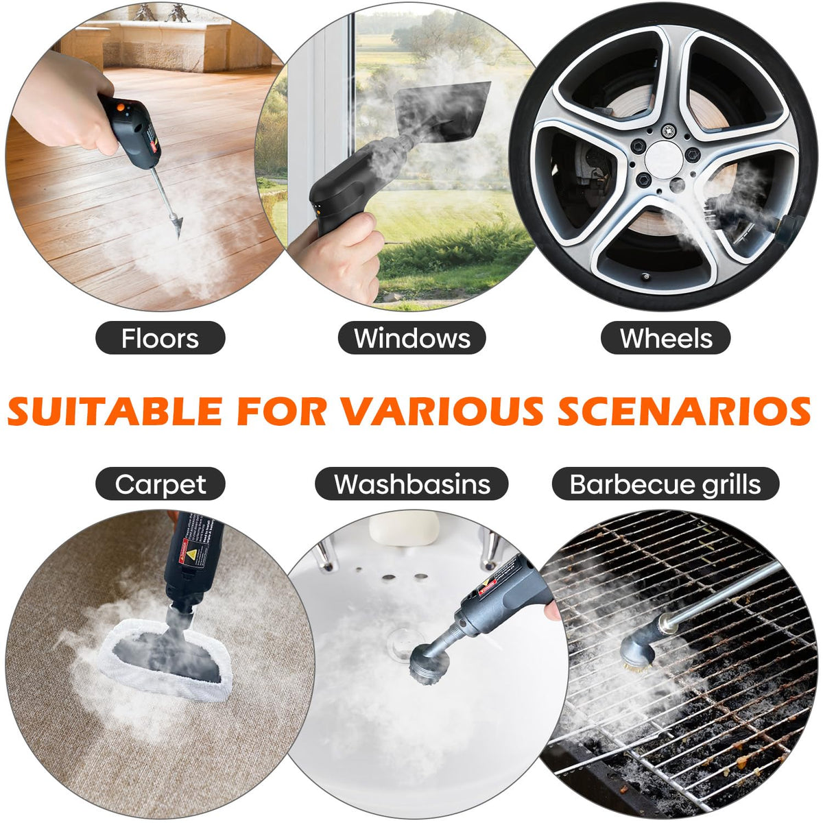 Portable Handheld Steam Cleaner with 16 Accessories R5874
