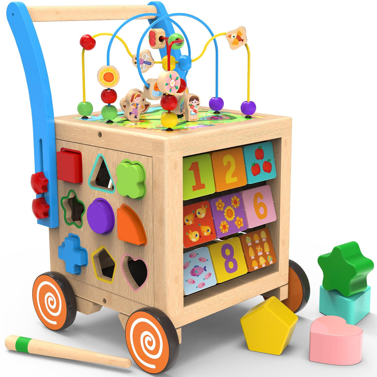 Wooden Activity Cube Walker D1660