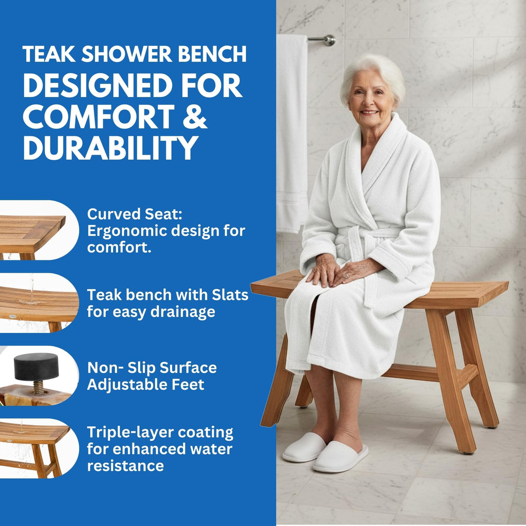 28-Inch Teak Shower Bench O49912