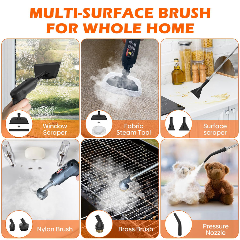 Portable Handheld Steam Cleaner with 16 Accessories R5874