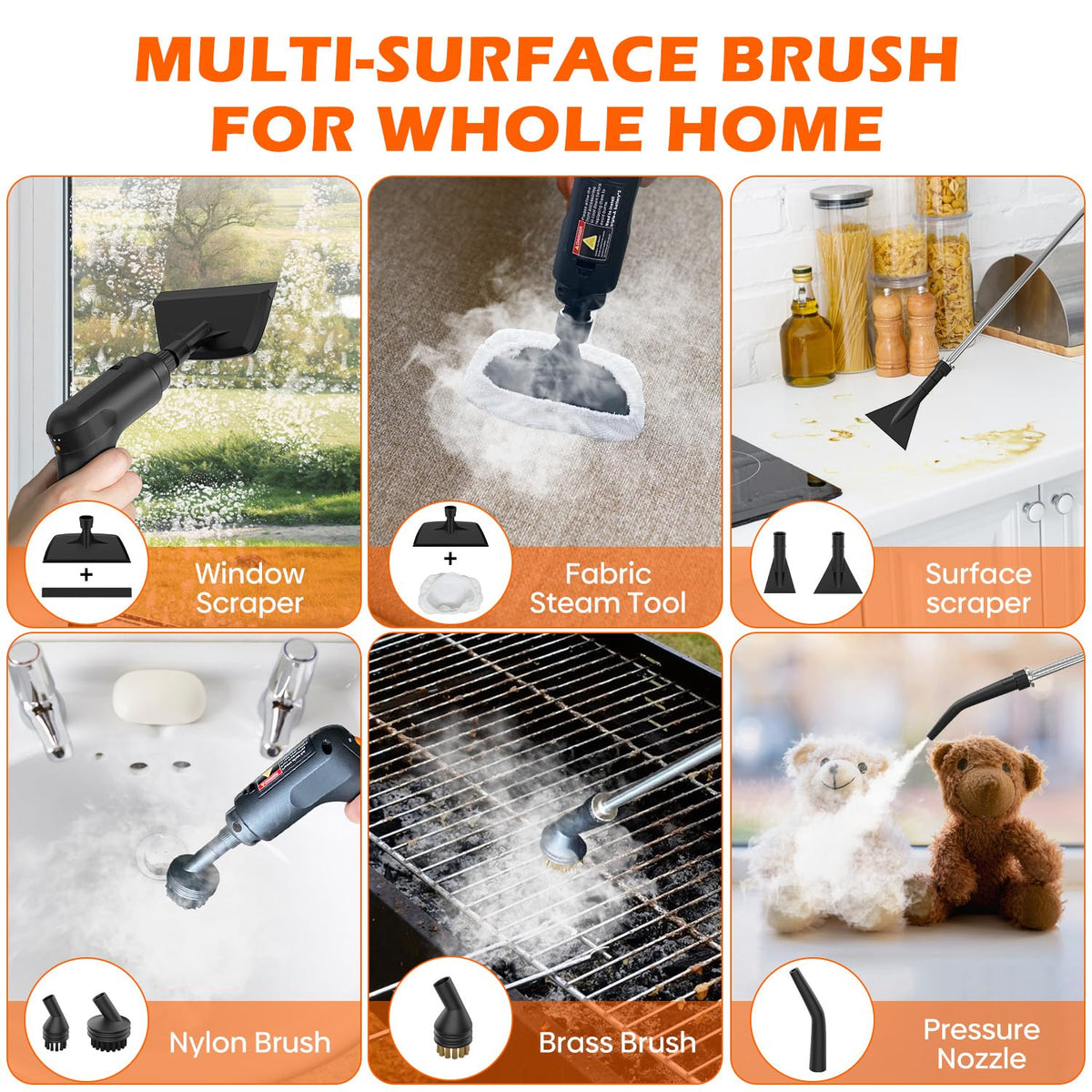 Portable Handheld Steam Cleaner with 16 Accessories R5874