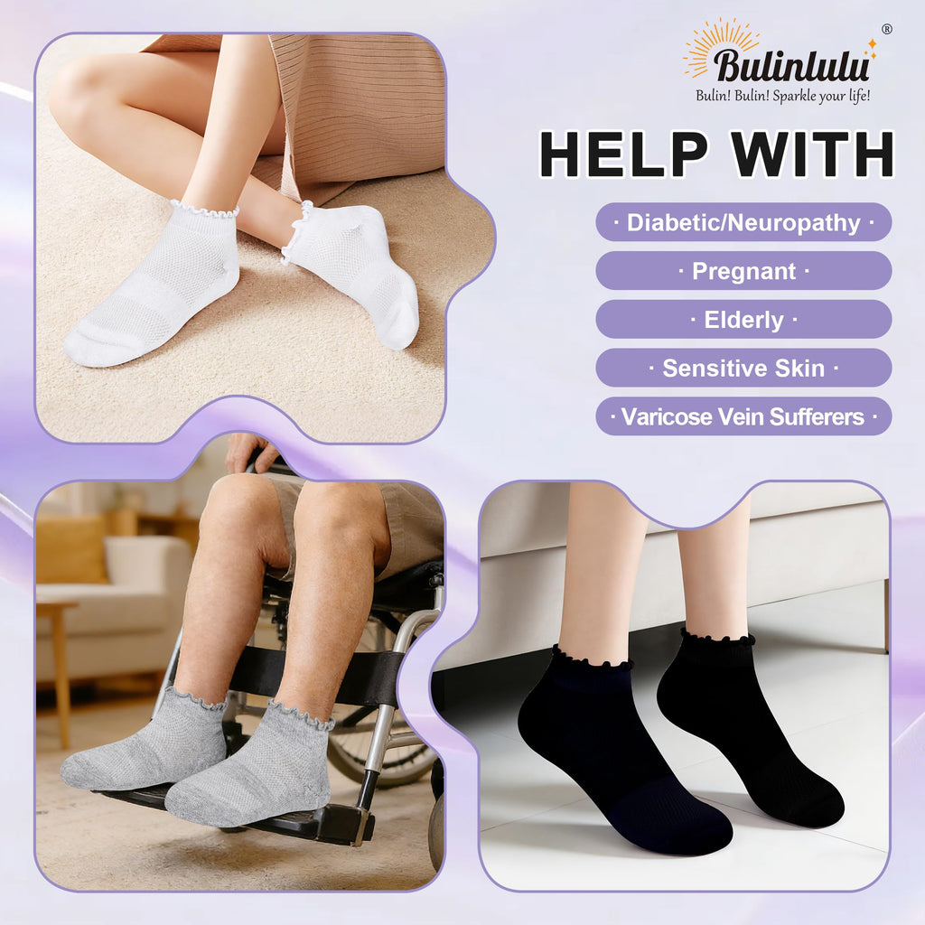 6 Pairs Low Cut Non Binding Ankle Socks G9482