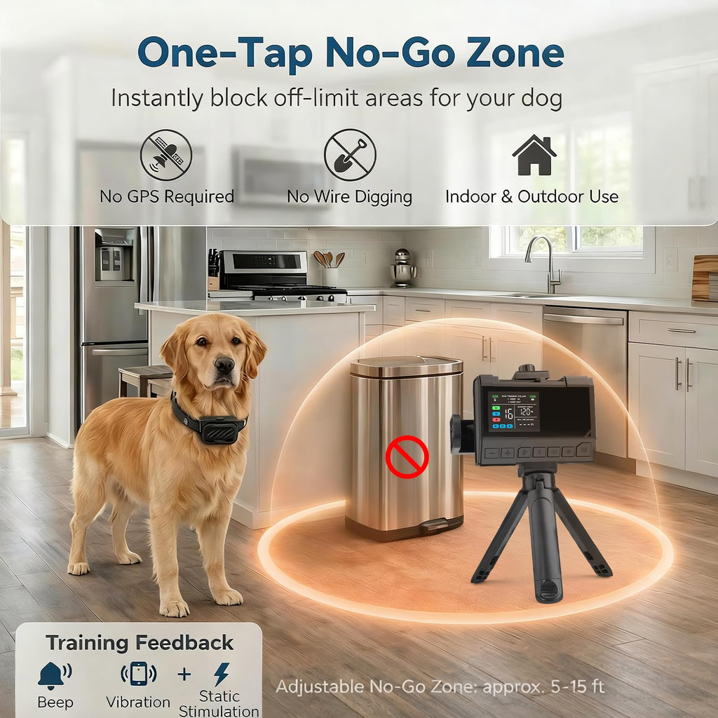 Wireless Dog Fence with Waterproof Collar, Up to 1 Acre U3021