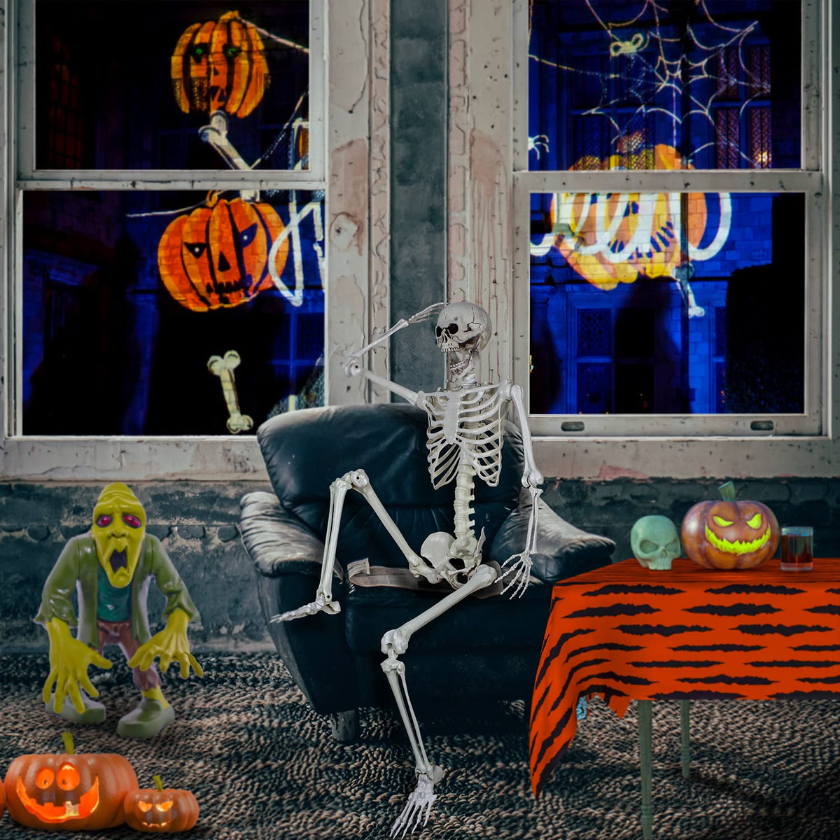 5.4ft Posable Life Size Skeleton with Movable Joints E1875