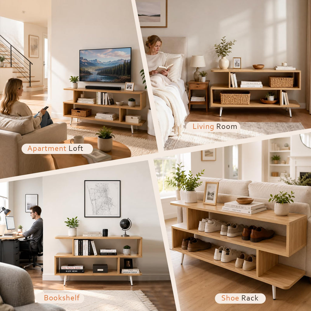 TV Stand with 3 Open Storage Shelf S321