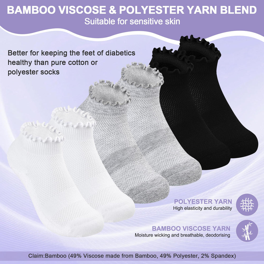 6 Pairs Low Cut Non Binding Ankle Socks G9482