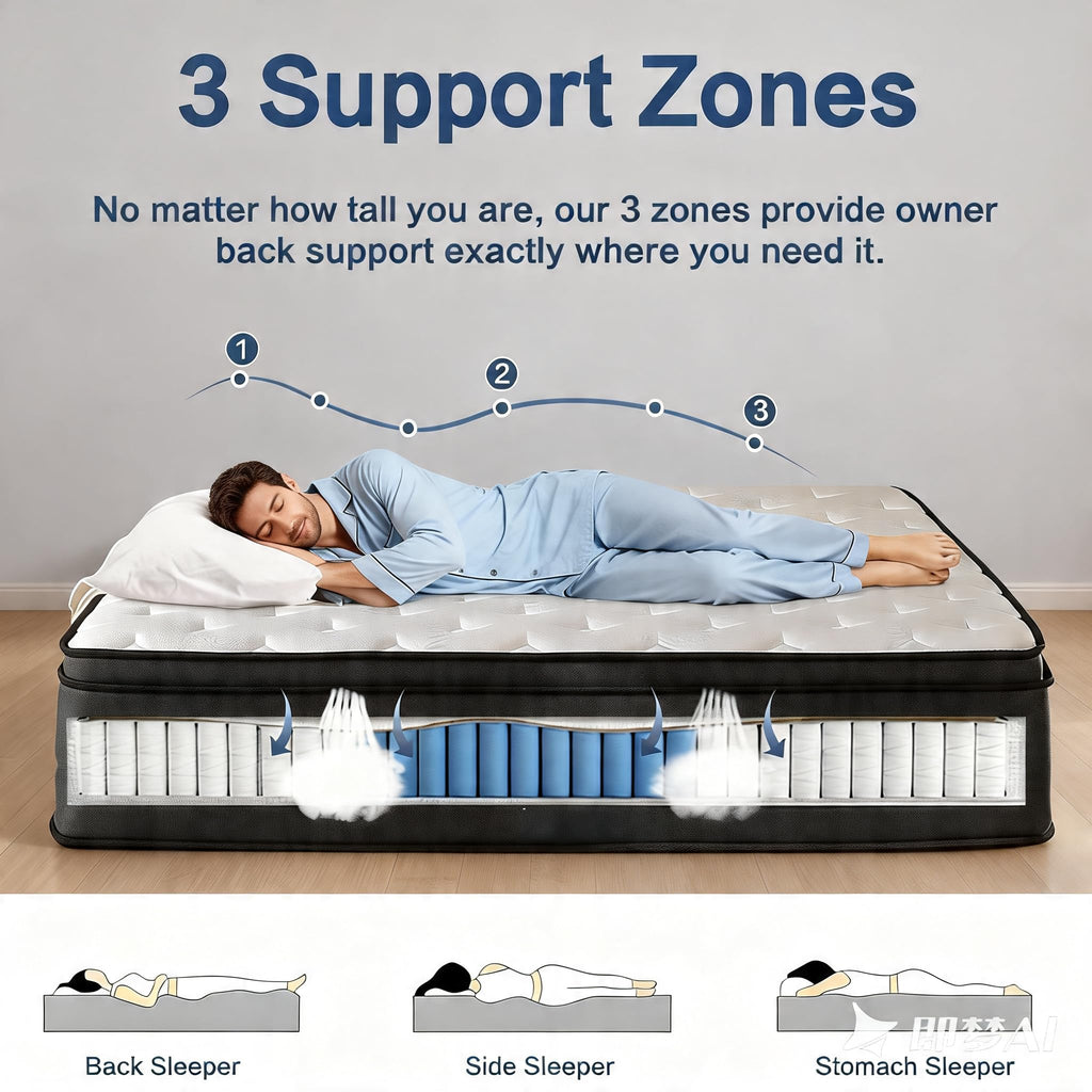 Full Size 10 Inch Hybrid Mattress with Gel Memory Foam & Pocket Springs I288