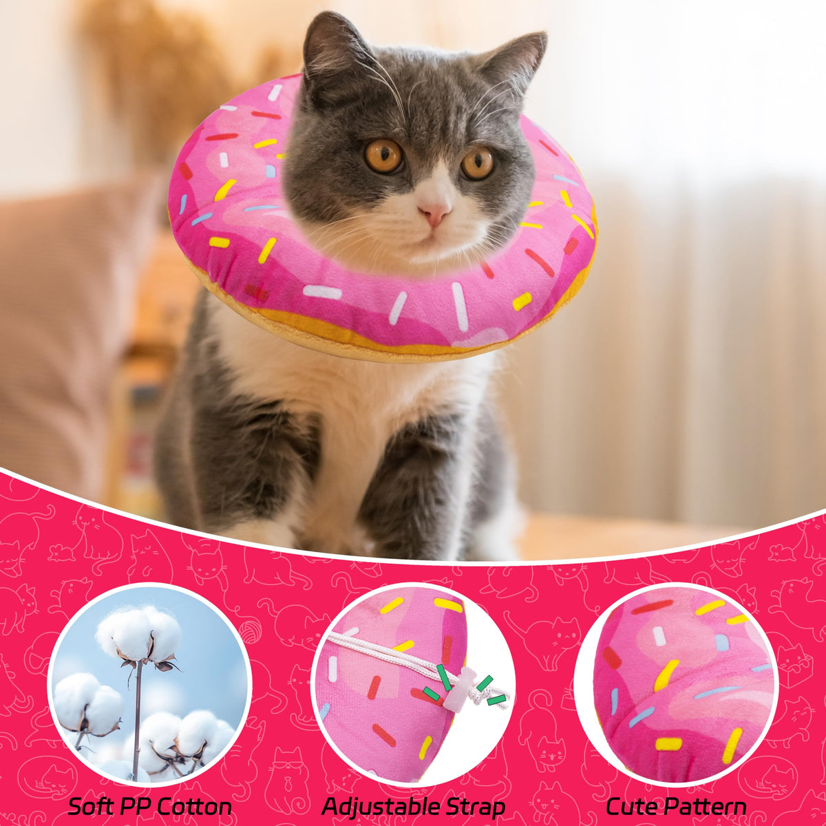 Adjustable Soft Cat Recovery Cone Collar R7188