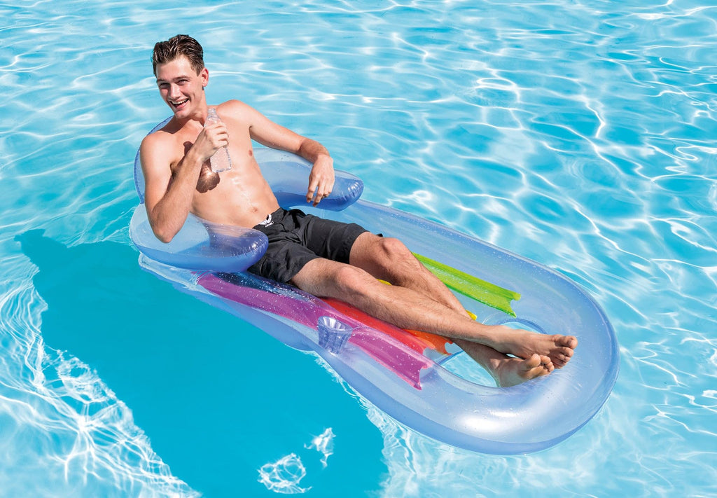 Inflatable Lounge Blue & Pearlescent Silver 2 Pack V927
