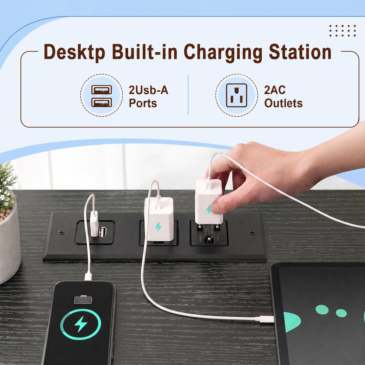 Black 13 Drawer Dresser with Charge Station and LED Light X328