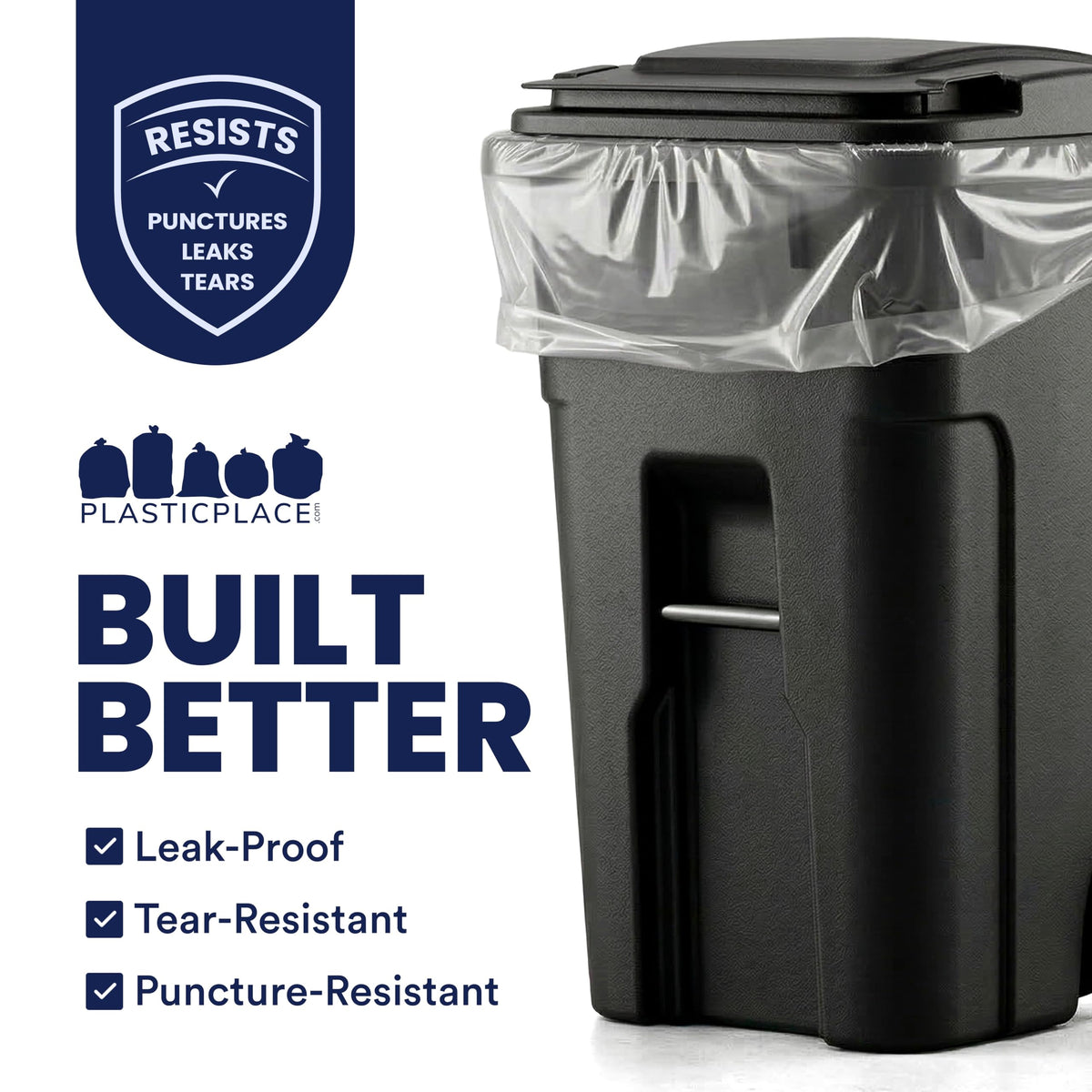 95-96 Gallon 2 Mil Clear Heavy Duty Trash Bags 25 Count L53972