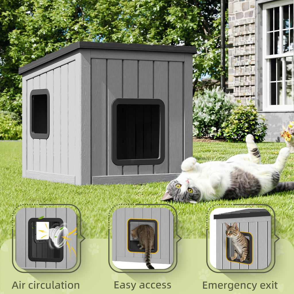 Weatherproof Outdoor Cat House with Air Holes Z22598