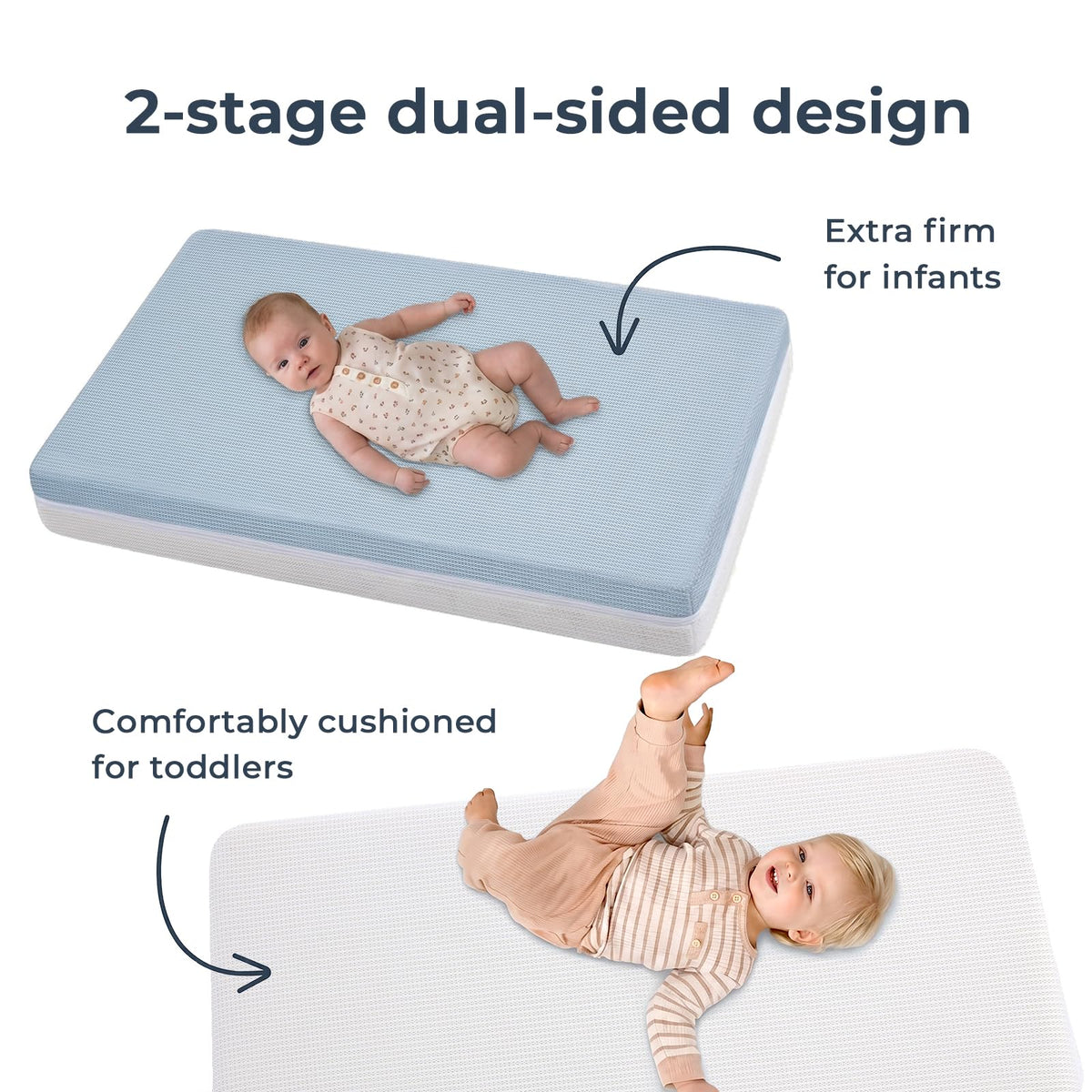 2-Sided Mini Crib Mattress 38"x24"x4" G4551