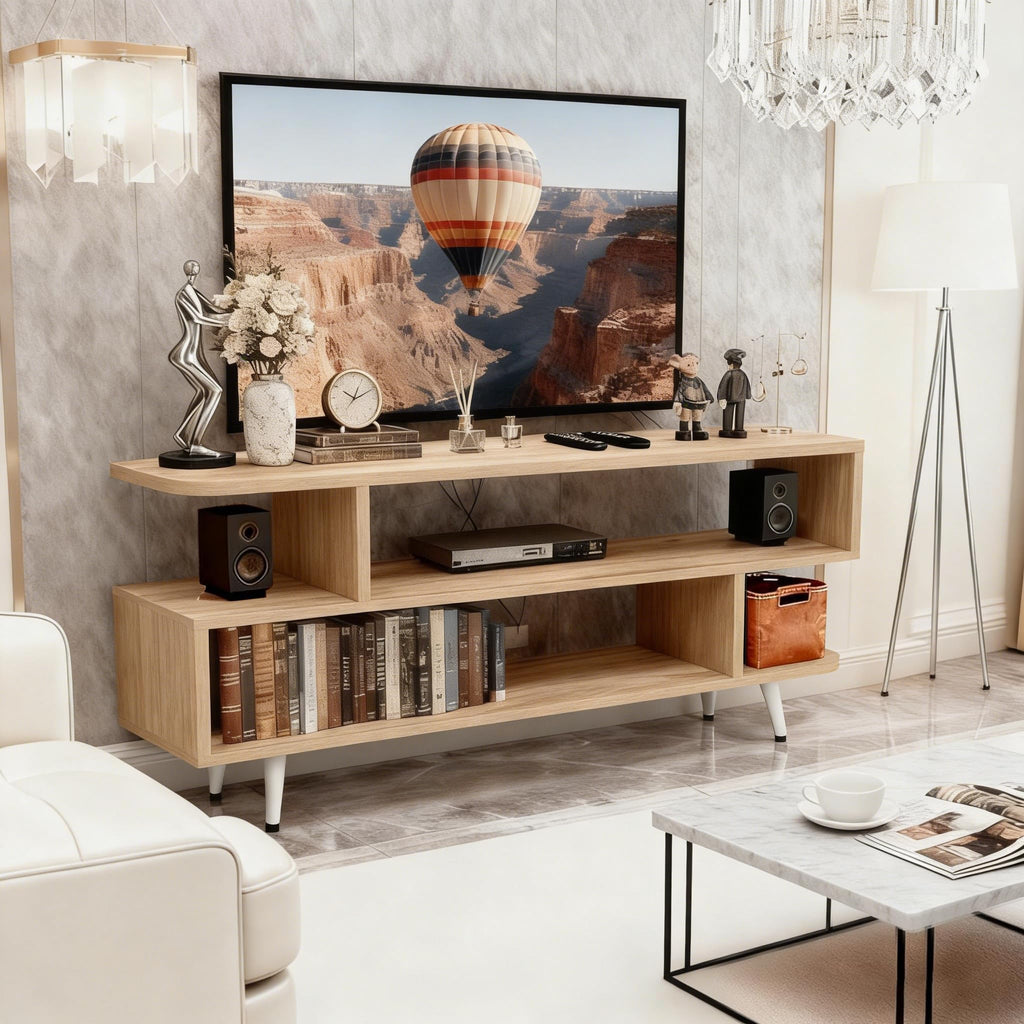 TV Stand with 3 Open Storage Shelf S321