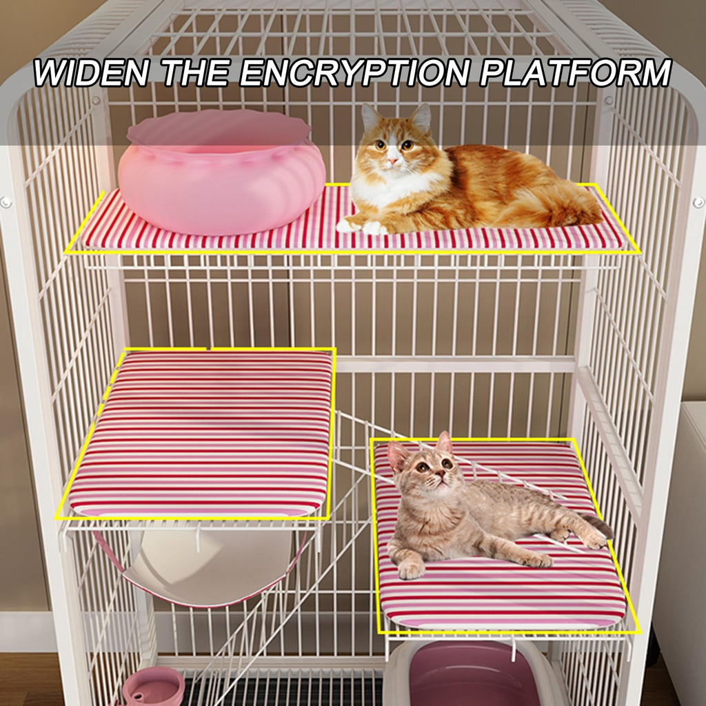 4-Tier Metal Cat Enclosure with Removable Tray & Wheels B7612