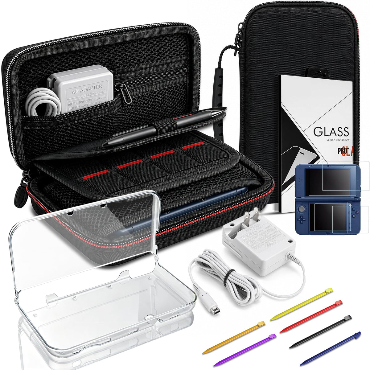 Carrying Case for New 3DS XL LL with Hard Shell and Charging Cable D2299