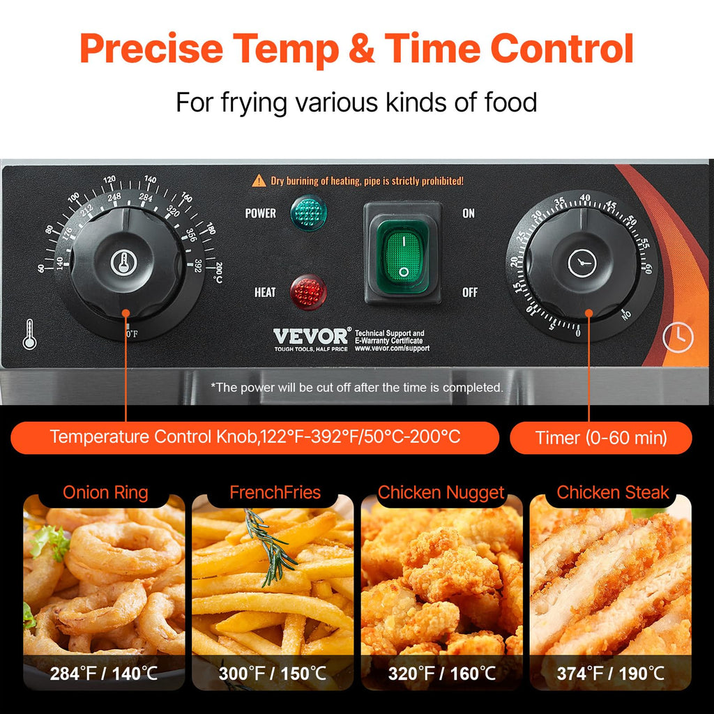 3000W Dual Tank Stainless Steel Electric Deep Fryer L6032