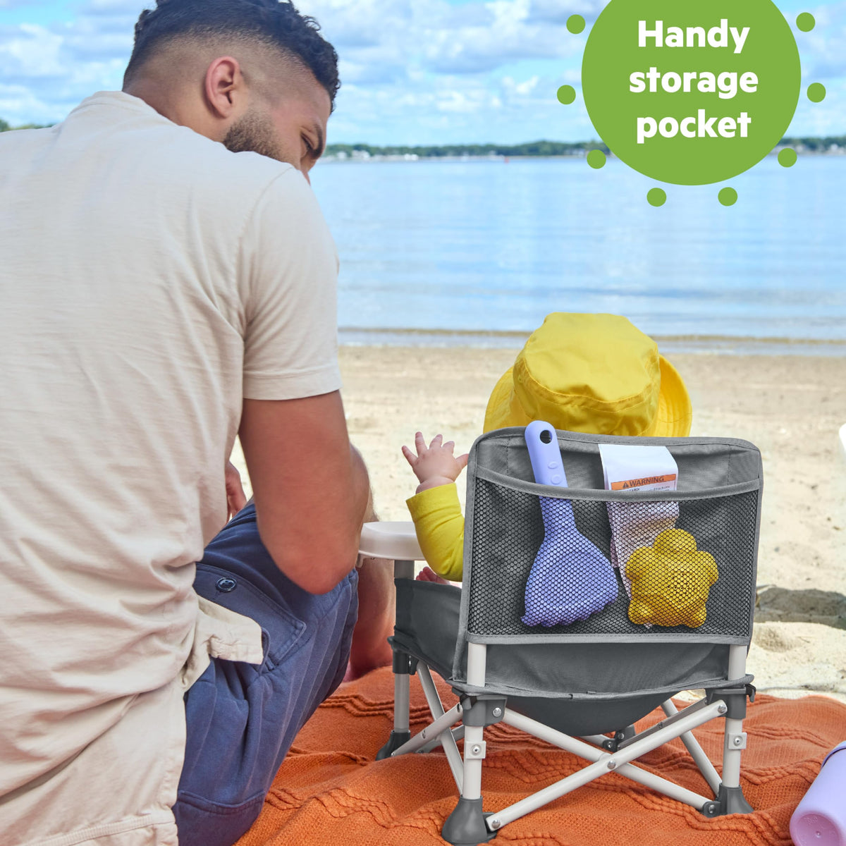 Portable Booster Seat, 3-in-1 Floor Seat, Travel High Chair with Feeding Tray, Grey J817