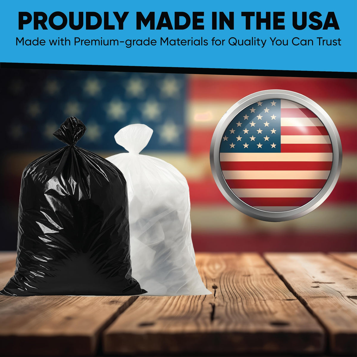 45 Gallon Heavy Duty Black Trash Bags 100 Count U90399