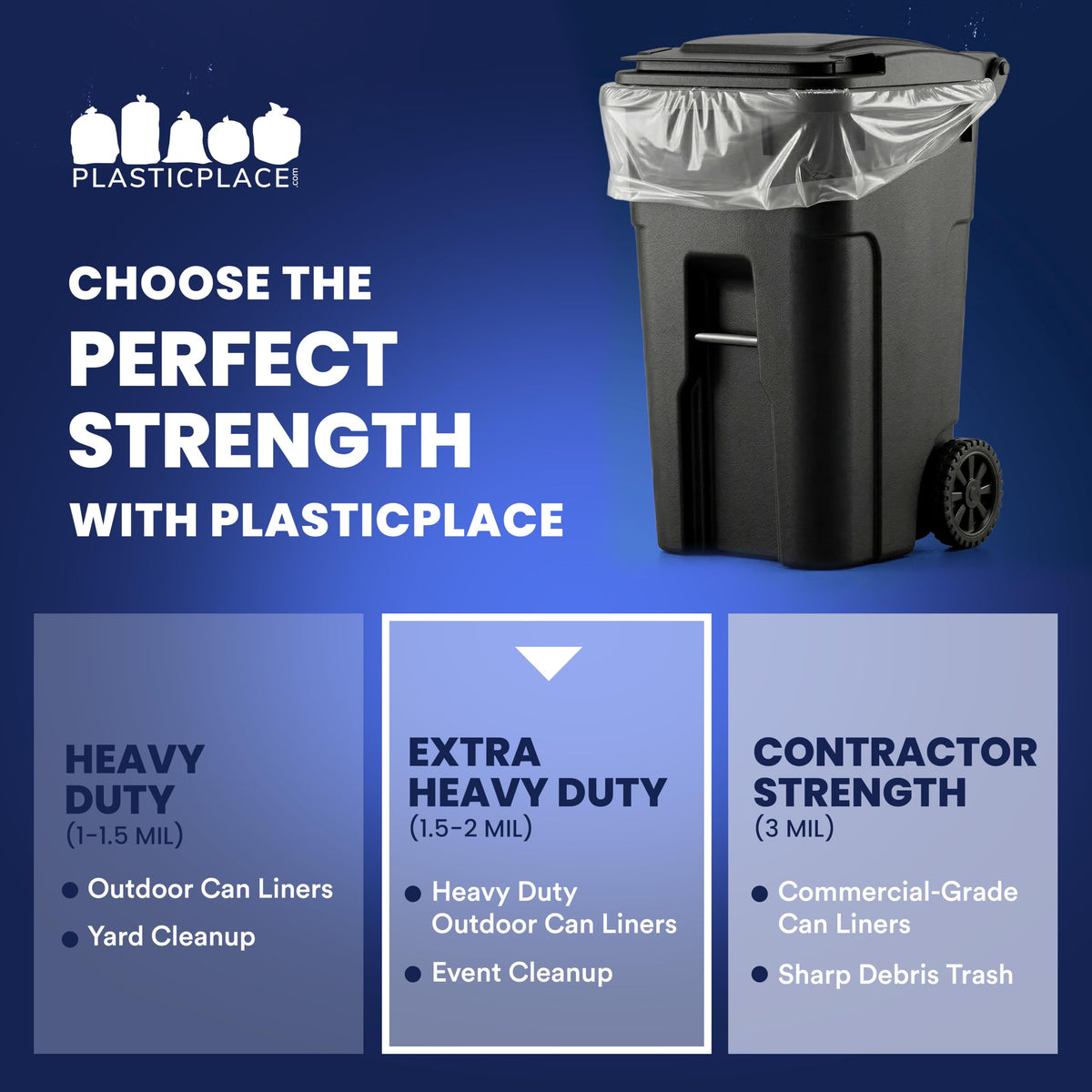 95-96 Gallon 2 Mil Clear Heavy Duty Trash Bags 25 Count L53972