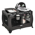 4-in-1 Baby Playard with Bassinet, Changing Table and Mattress, Black B573144