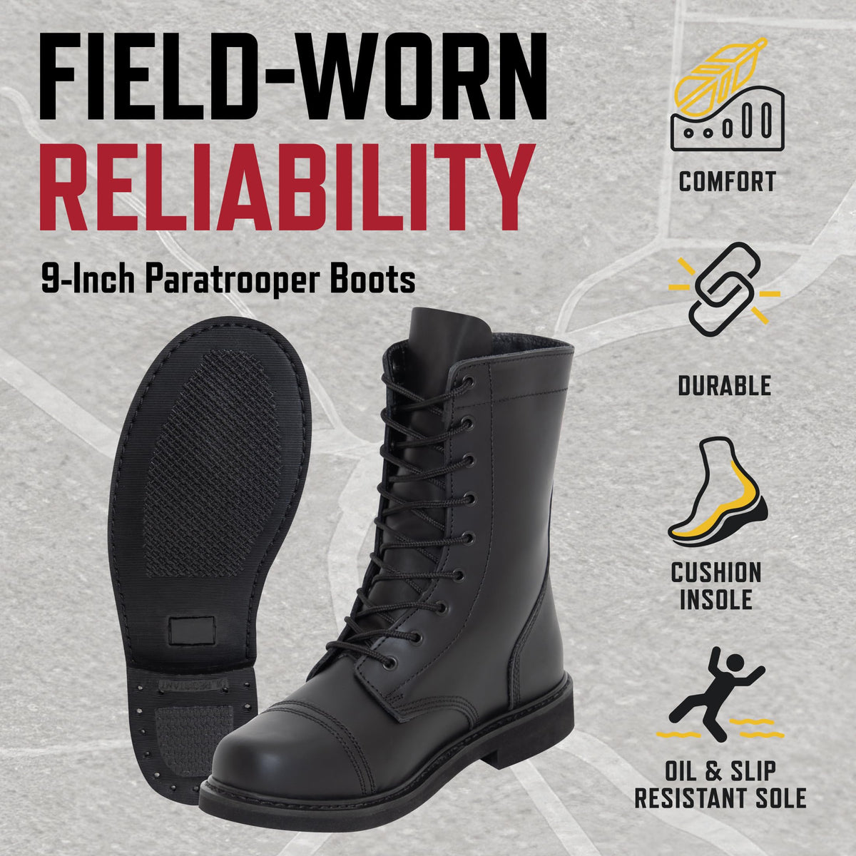 9 Inch Paratrooper Boots X86495