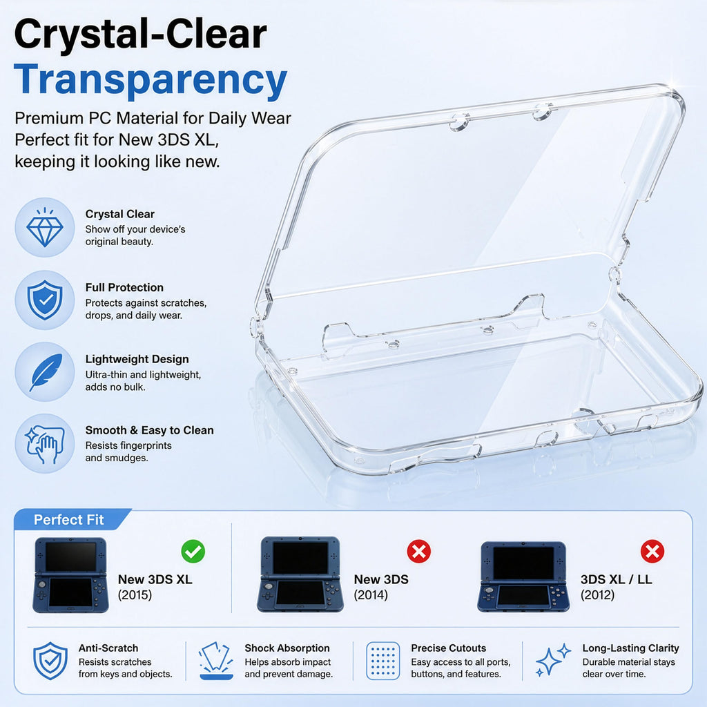 Carrying Case for New 3DS XL LL with Hard Shell and Charging Cable D2299