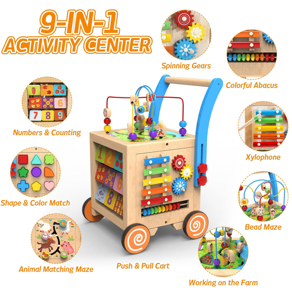 Wooden Activity Cube Walker D1660