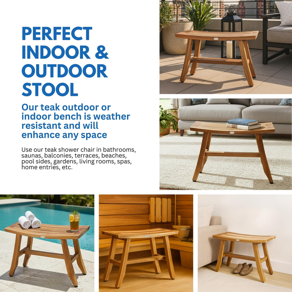 28-Inch Teak Shower Bench O49912
