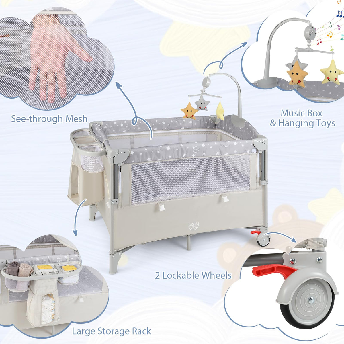 5-in-1 Pack and Play Bassinet Playard A9977