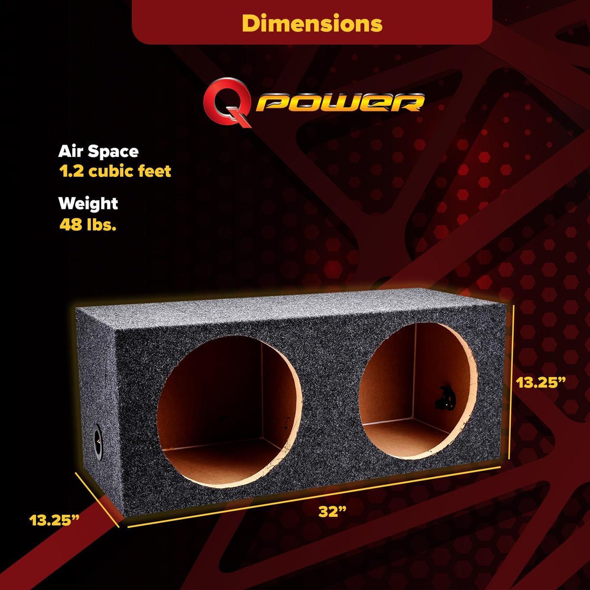 Charcoal Dual 12" Sealed Car Audio Subwoofer Box J190424