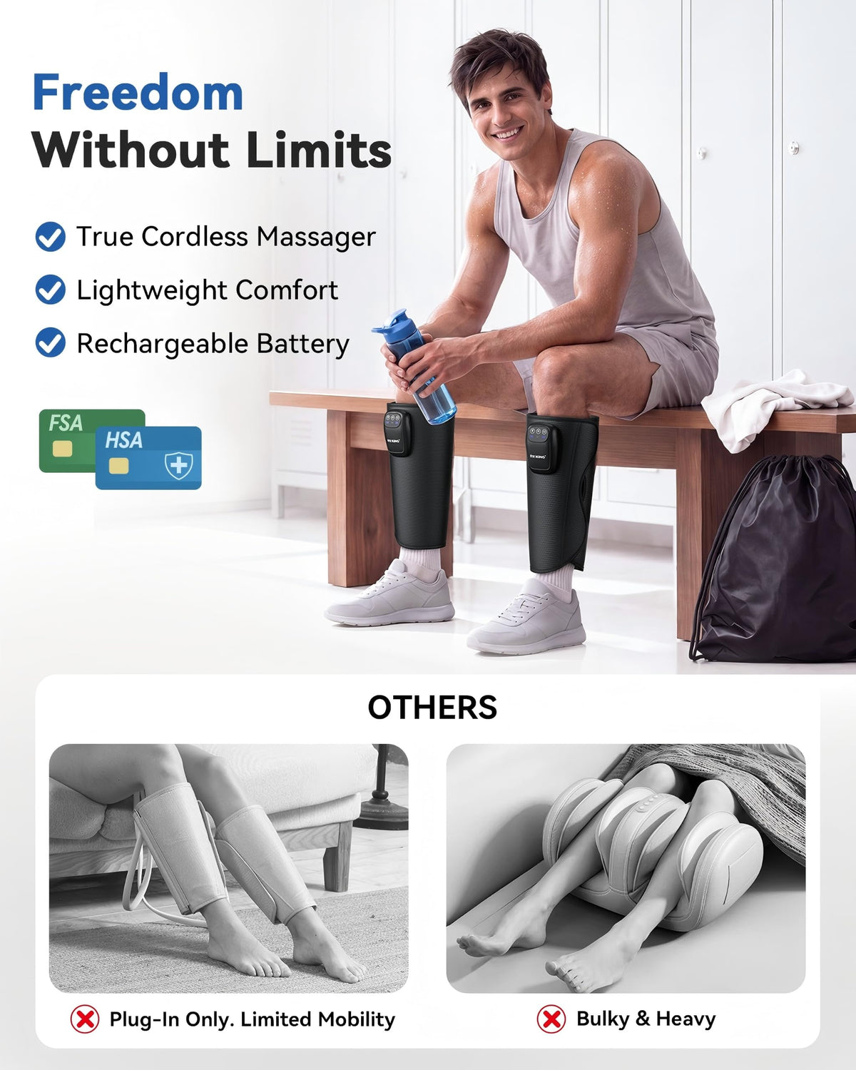 Cordless Rechargeable Leg Compression Massager B934103