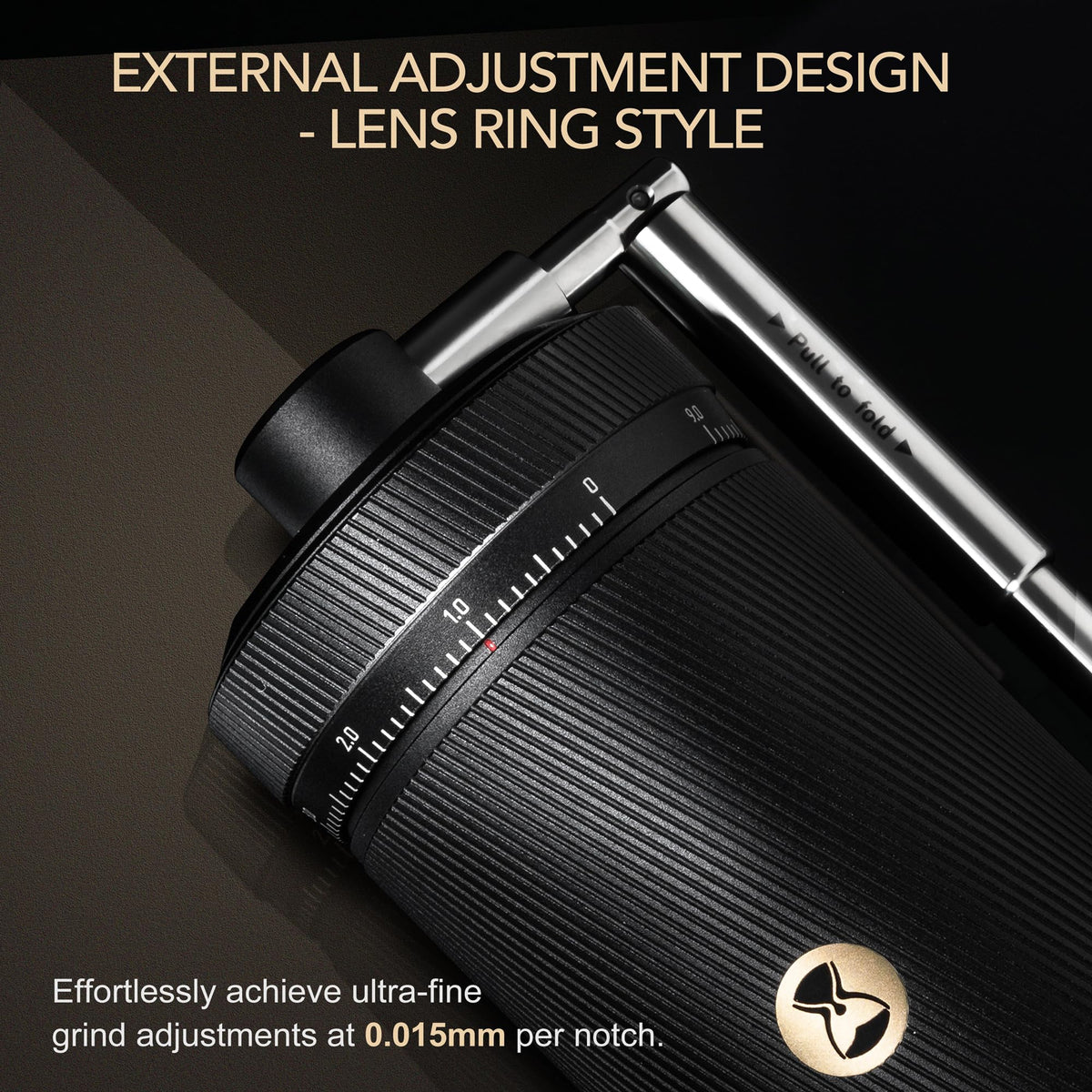 Manual Coffee Grinder with Stainless Steel Burr, Black L277