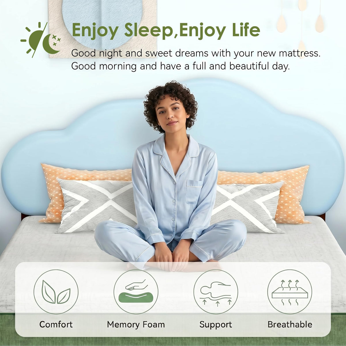 6 Inch Twin Size Cooling Gel Memory Foam Mattress Q109
