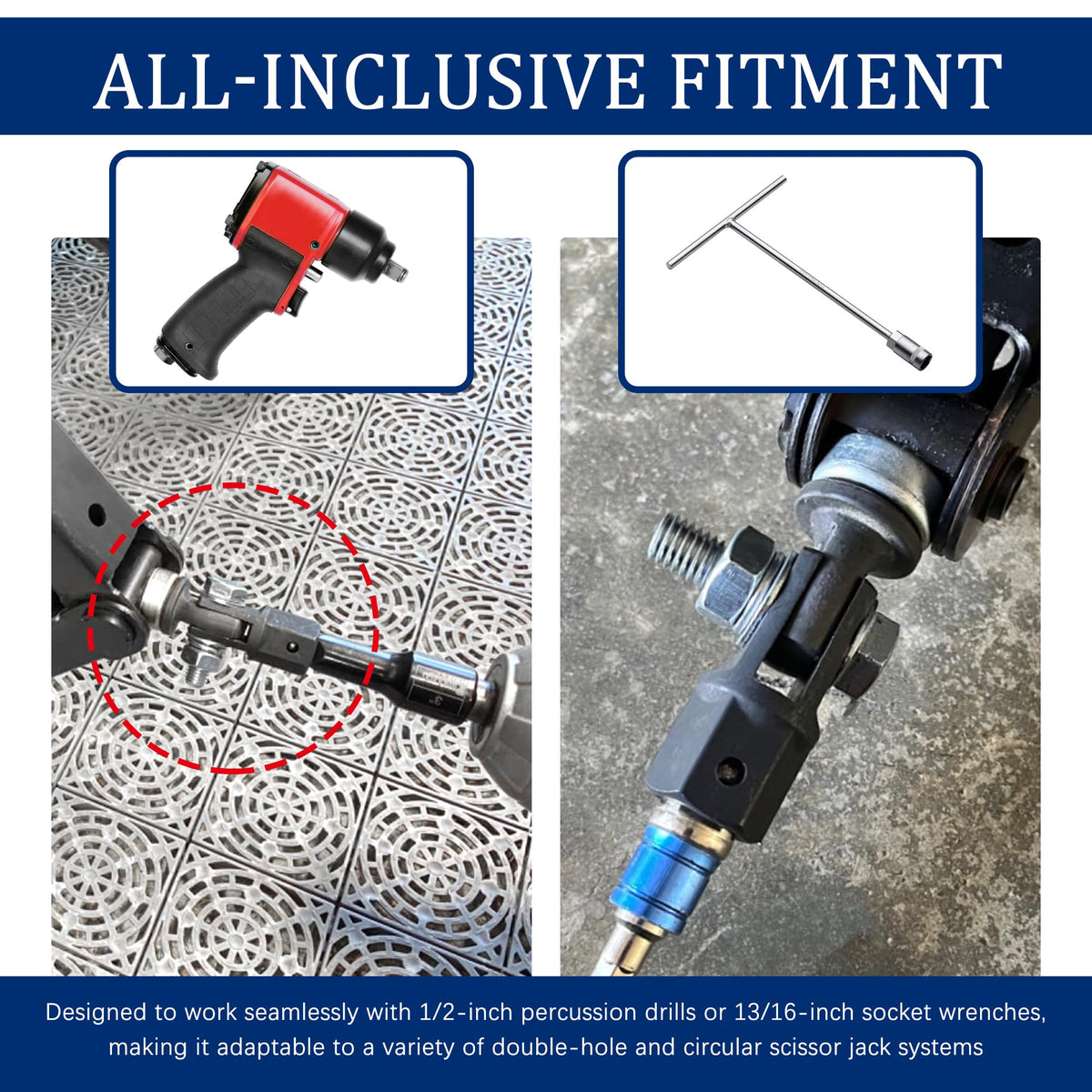 Scissor Jack Adapter for 1/2" Impact Drills F330