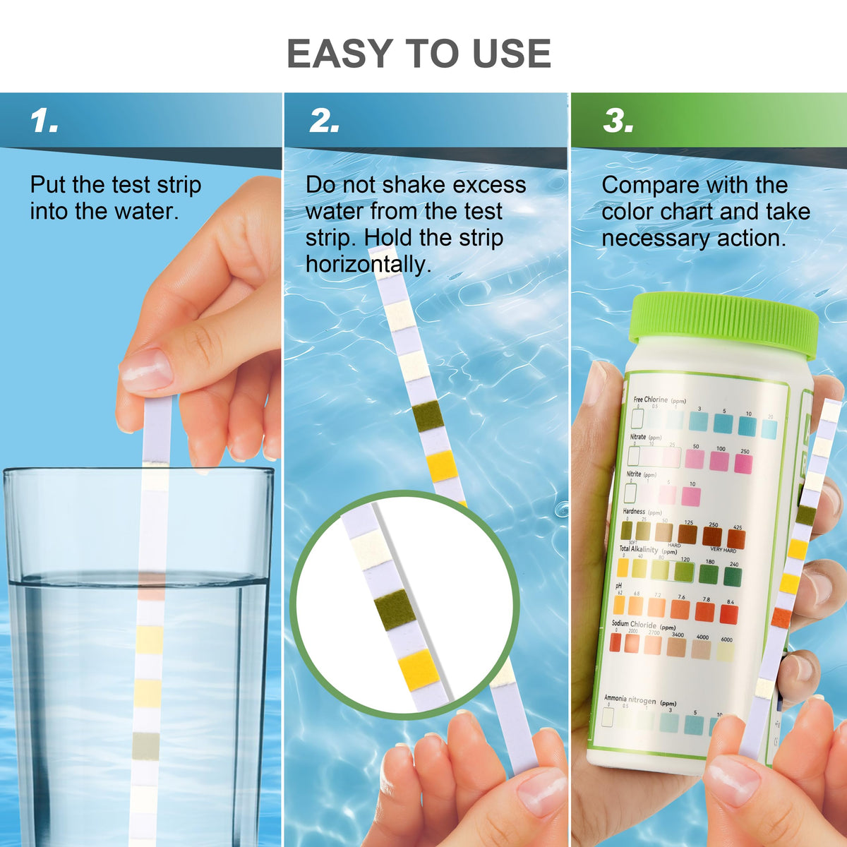 Aquarium Ammonia Test Strips 8-in-1 100 Strips Z652589